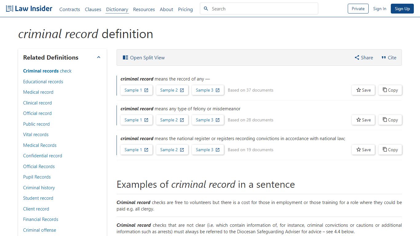 criminal record Definition: 199 Samples | Law Insider